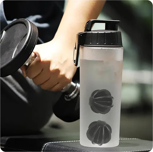 Vista 4 de 6 bolas mezcladoras de proteínas de 1.77 pulgadas, esferas de batidor de plástico para botellas agitadoras, accesorios de mezcla universales de Negro
