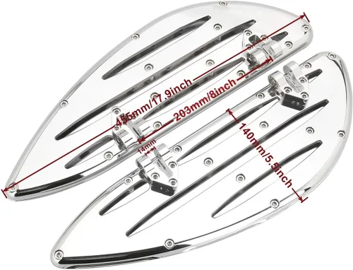 Vista 5 de INDNICE aluminio borde cortado estribos cromados para Harley touring Softail Deluxe Road King Electra Glide Ultra CVO Switchback Tri Glide FLHX