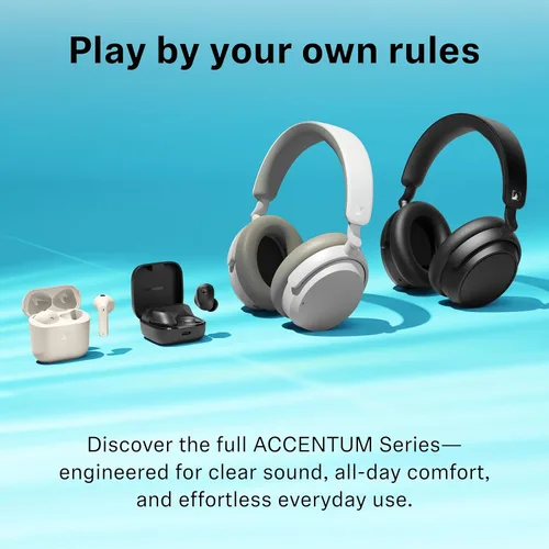 Vista 10 de Sennheiser ACCENTUM - Audífonos inalámbricos Bluetooth – Batería de 50 horas, audio, cancelación de ruido híbrida (ANC), comodidad durante todo