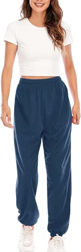 Vista 3 de Pantalones deportivos de talla grande para mujer, estilo casual, cintura elástica, pierna recta, pantalones de descanso, holgados, hasta el tobillo