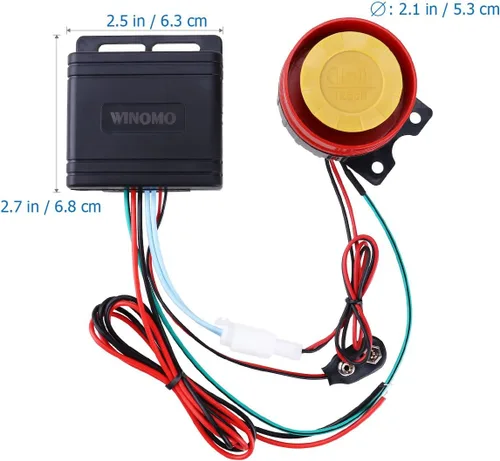 Vista 4 de Sistema de alarma de motocicleta Sistema de seguridad antirrobo con control remoto doble 12v universal