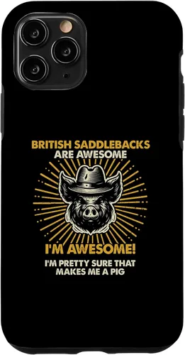 Vista 10 de iPhone 15 Pig Dad Mom Awesome - Farmer Breeder British Saddlebacks Case