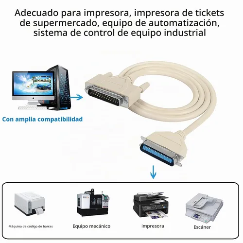 Vista 4 de XMSJSIY DB25 al cable paralelo DB25 25Pin 25C*30AWG de la impresora de CN36