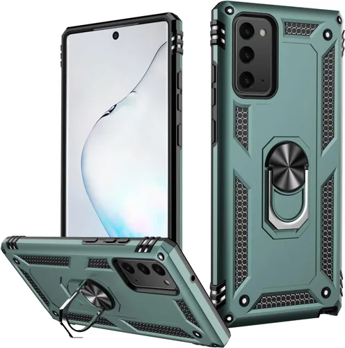 Vista 31 de LUMARKE Funda protectora para Galaxy Note 10, pasa 16 pies, prueba de caídas de grado militar, resistente con soporte de anillo magnético, Negro