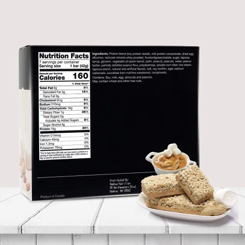 Vista 2 de Proti-Thin Fluffy Nutter Barras de proteína, 0.51 onzas de proteína, bajas en calorías, muy bajas en carbohidratos (VLC), bajas en grasas, barra