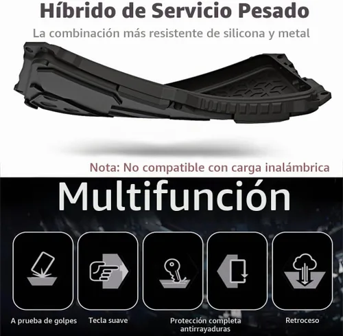 Vista 3 de Armor - Funda de teléfono para iPhone 14 Pro Max, cubierta de grado militar, protección completa 360, parachoques de metal híbrido resistente