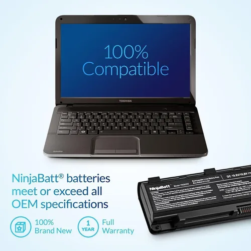 Vista 4 de NinjaBatt Batería para Toshiba PA5024U-1BRS PA5026U-1BRS PABAS260 PABAS262 PA5023U-1BRS PA5025U-1BRS Satellite S855 C855 C850 P850 L850 L855 de alto