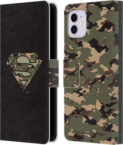 Vista 116 de Head Case Designs Funda de piel con licencia oficial de Superman DC Comics con logotipos negros y rojos compatible con Apple iPhone 11
