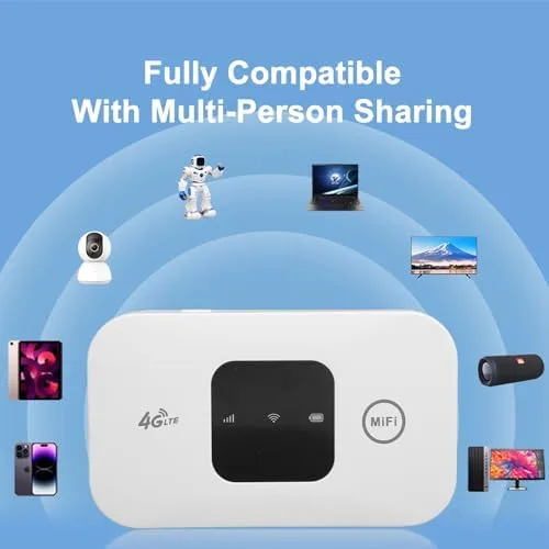 Vista 2 de Hotspot móvil, enrutador portátil de viaje soporta 10 usuarios al mismo tiempo, dispositivo de bolsillo con batería grande de 2100 mAh