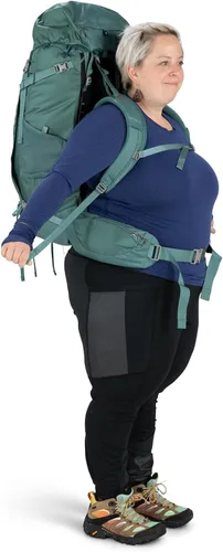 Vista 14 de Osprey Viva 65L Mochila de mochilero para mujer, color gris Tunnel Vision, ajuste extendido