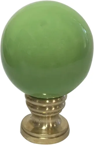 Vista 9 de Royal Designs Esfera de cerámica de 1.75 pulgadas para pantalla de lámpara, blanco, base de latón pulido