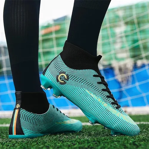 Vista 6 de Alto Césped Fútbol Cleats Transpirable Ligero Juvenil Profesional Botas de Fútbol Zapatos de Fútbol Zapatos de Interior al Aire Libre