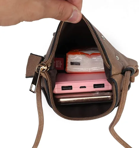 Vista 4 de MKF Collection Bolso cruzado para mujer bolso cruzado de cuero vegano para mujer bolso de hombro pequeño