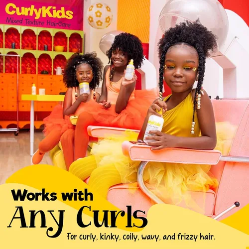 Vista 3 de CurlyKids Curly Spray Condish Acondicionador sin enjuague para cabello rizado para niños, hidrata y suaviza el cabello rizado, enrollado, ondulado