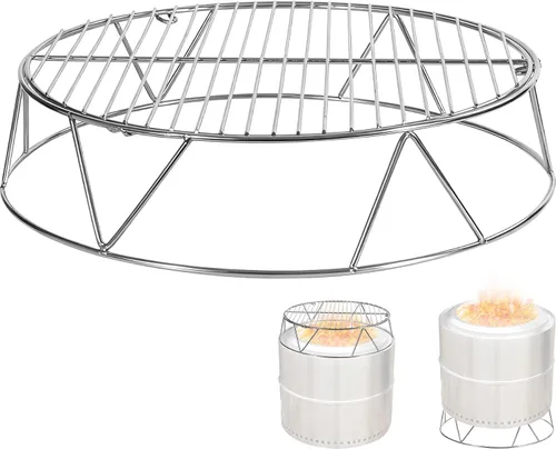 Vista 10 de REDCAMP Parrilla de fogata plegable para estufa sola, trípode de hoguera de hierro portátil con parrilla de acero para fogata, horno holandés