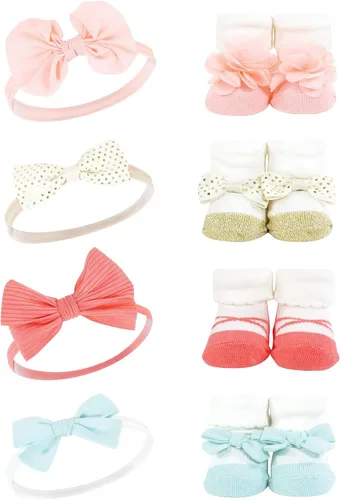 Vista 16 de Hudson Baby Conjunto de regalo de diadema y calcetines para niña Puntos rosados