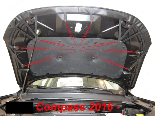 Vista 3 de AB3-00399 - Brasier de capó, máscara de nariz frontal compatible con Jeep COMPASS desde 2016, sujetador de capó STONEGUARD PROTECTOR TUNING