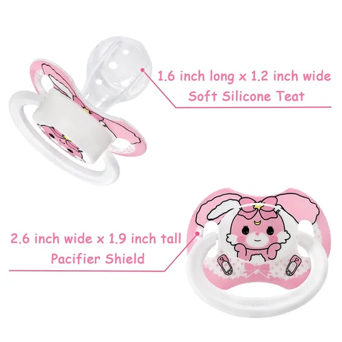 Vista 6 de LittleForBig Bigshield Generation-II - Chupete impreso para adulto, diseño de bebé Usagi