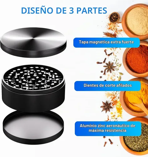 Vista 3 de Matoolser Molinillo de especias de 3 pulgadas para cocina (negro)