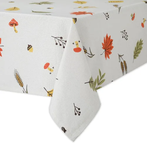 Vista 10 de Folkulture - Mantel de Navidad o cubierta de mesa de Navidad, 60 x 120 pulgadas, 100% mantel rectangular de algodón, mantel blanco para decoraciones