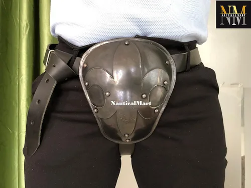 Vista 2 de Codpiece Medieval Armour para caballeros, protector de ingle para Buhurts Knight Cosplay