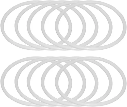 Vista 8 de SUPVOX 30 anillos de plástico blanco atrapasueños de 2.4 pulgadas, suministros de manualidades para hacer nudos de macramé y atrapasueños