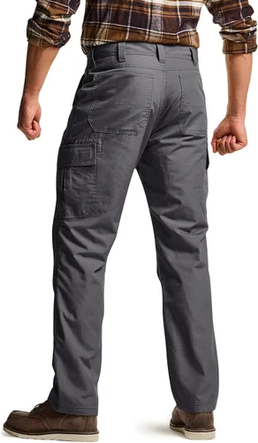 Vista 2 de CQR Pantalones tácticos de invierno para hombre, pantalones de trabajo térmicos para senderismo, pantalones cargo con forro polar para nieve y esquí