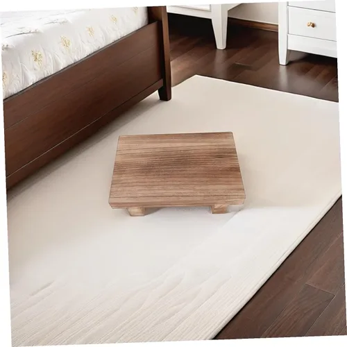 Vista 5 de Tofficu Taburete de madera para adultos, niños y niñas, banco de madera para pies debajo del escritorio para niños y niñas