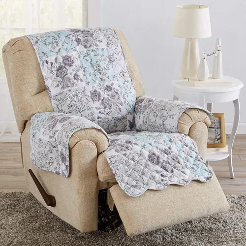 Vista 74 de Great Bay Home Funda reversible de retazos reclinable, lavable, protector de muebles con correas elásticas, perfecta para niños y mascotas, detalle