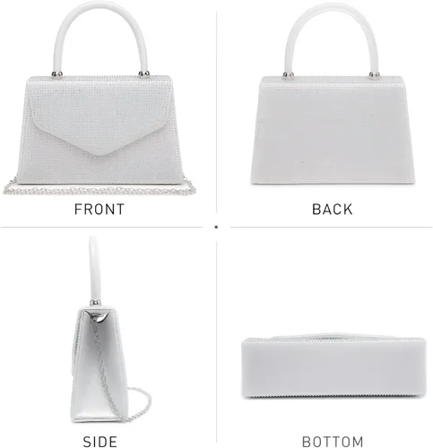 Vista 31 de Dasein Bolso de noche para mujer, embragues de fiesta, bolsos de boda, cóctel, baile de graduación, bolsos con purpurina esmerilada