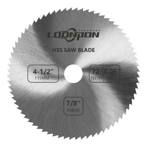 Vista 13 de Hoja de sierra circular HSS de 2 pulgadas 100T con eje de 3/8 pulgadas para madera de plástico PVC suave metal corte 3 unids