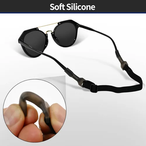 Vista 4 de 5 Pcs Adjustable Eyeglass Straps Anti-Slip Eyewear String Lanyard Retainers Sunglasses Eyeglasses for Men Women Kids