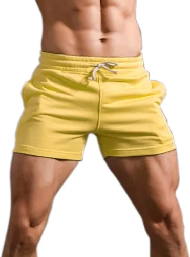 Vista 6 de Pantalones cortos de algodón de 5.5/7 pulgadas para hombre, pantalones cortos de entrenamiento de algodón con bolsillos