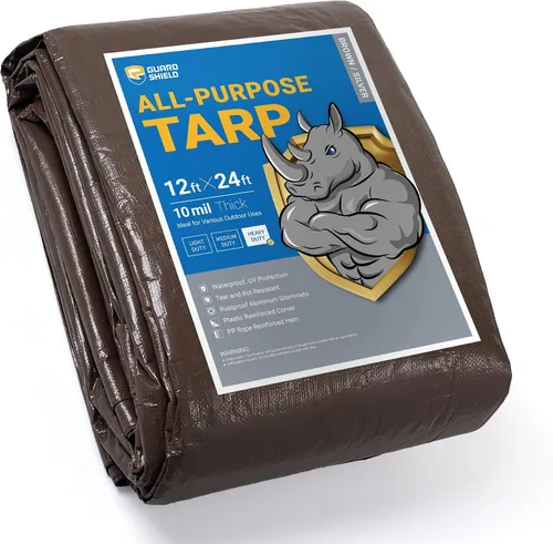 Vista 48 de GUARD SHIELD - Lona resistente, impermeable, de polietileno, gruesa, resistente a los rayos ultravioleta, con ojales, para exteriores, 6 x 8 pies