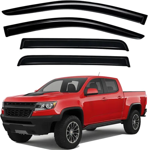 Vista 8 de Lightronic Visera de ventana de ventilación automática con clip extra duradera, compatible con Chevrolet Colorado y GMC Canyon 2015-2022, cabina