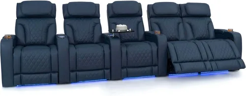 Vista 95 de Seatcraft Luminis 365 - Asiento de cine en casa (fila de 2 biplazas), color carmesí