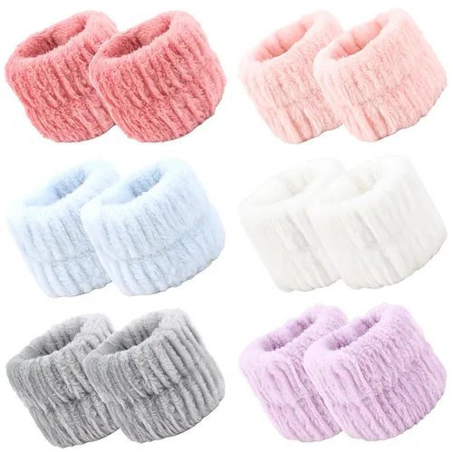 Vista 10 de WHAVEL 6 pares de pulseras absorbentes para spa, toallas de muñeca para evitar que el líquido se derrame por los brazos