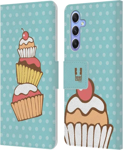 Vista 268 de Head Case Designs Assortment Cupcakes Happiness Leather Wallet Case Compatible with Samsung Galaxy A07 4G Surtido
