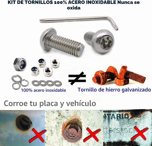 Vista 9 de Aootf - Tornillos antirrobo para matrícula, sujetadores de acero inoxidable