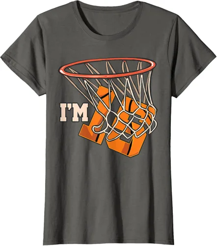 Vista 8 de Camiseta número 15 con temática de baloncesto para fiesta de cumpleaños, Negro, S