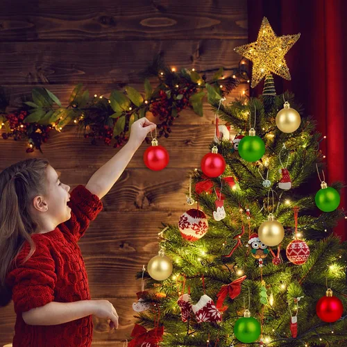 Vista 6 de 120 Piezas Tapas de Adornos Navideños Redondas de 0.5 Pulgadas de Repuesto de Plástico Ganchos de Tapas de Adornos Navideños para Árbol de Navidad