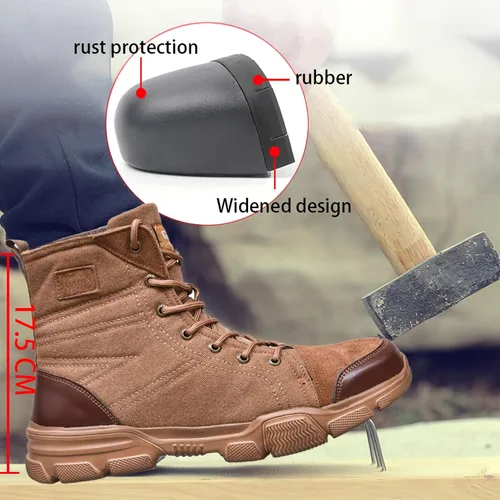 Vista 2 de SUADEX botas con puntera de acero para hombre botas militares de trabajo zapatos de trabajo indestructibles para mujeres deportivos puntera compuesta