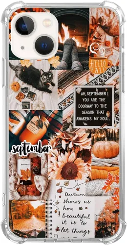 Vista 8 de Funda estética para iPhone 15 Plus, diseño de árboles y casas de pueblo navideño para iPhone 15 Plus, cubierta de suelo de nieve de invierno