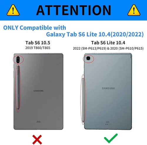 Vista 2 de Funda para Samsung Galaxy Tab S6 Lite 2022/2020 con teclado inalámbrico desmontable y soporte ajustable para proteger la tableta para Samsung Galaxy