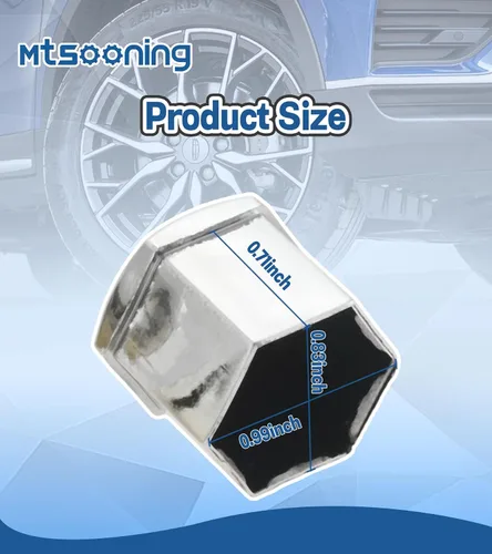 Vista 2 de 21Pcs Car Wheel Nut Caps,21mm Universal Nut Lug Cover Plateado