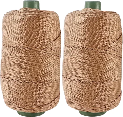 Vista 10 de Cordón de hilo artístico de 14.11 oz, hilo de poliéster color burdeos, para tejer macramé, bolsas de ganchillo, canasta de ganchillo, sombrero