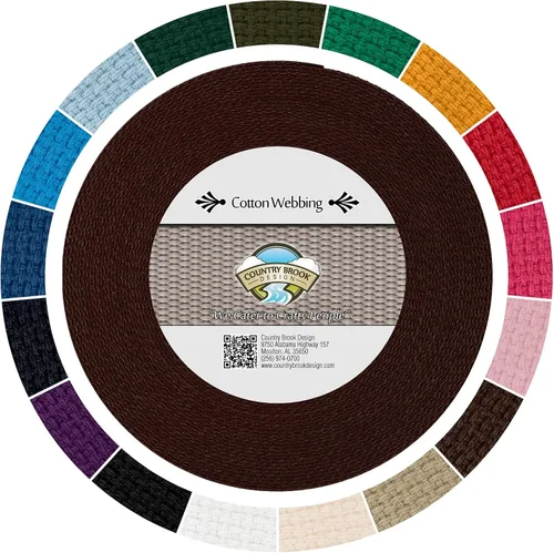 Vista 8 de Country Brook Design - Correa de algodón de 1" - Ligero, orgánico y suave con correas de algodón de piel - 5 yardas, natural