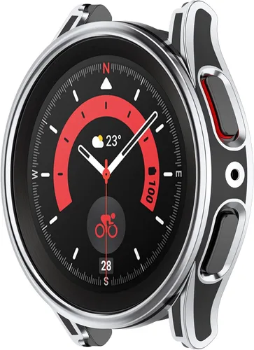 Vista 7 de LOKEKE Funda protectora de policarbonato compatible con Samsung Galaxy Watch 5/4 de 1.575 pulgadas con protector de pantalla de vidrio templado