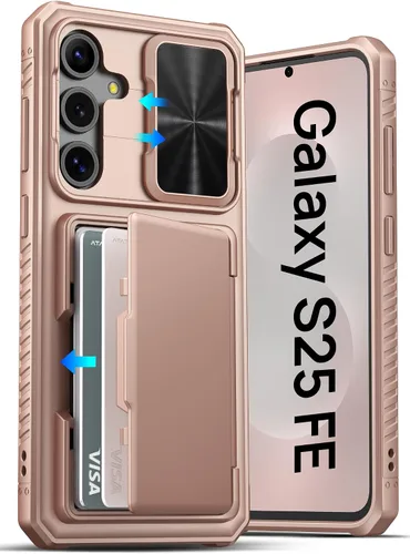 Vista 7 de ATATOO Funda tipo cartera para Samsung Galaxy S25, tarjetero integrado (3-5 tarjetas) [bloqueo RFID] y cubierta de cámara deslizante, protección