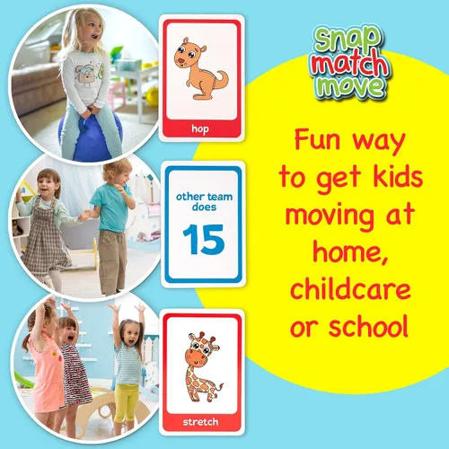 Vista 2 de Tarjetas de movimiento de animales - Juegos activos para niños pequeños y niños, juego a presión, juego y pesca con tarjetas de animales, tarjetas
